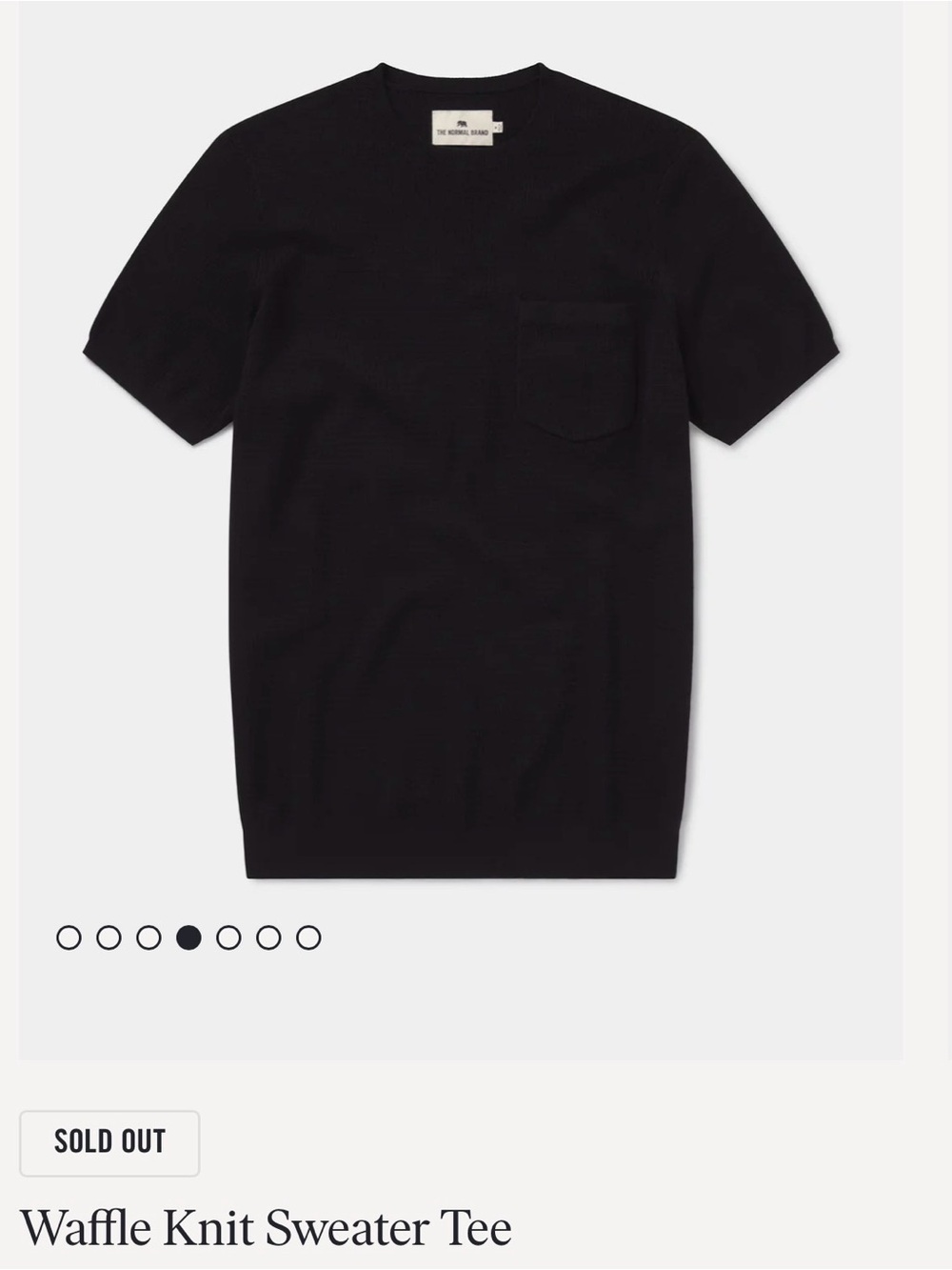The Normal Brand Black Waffle Knit Short Sleeve Tee